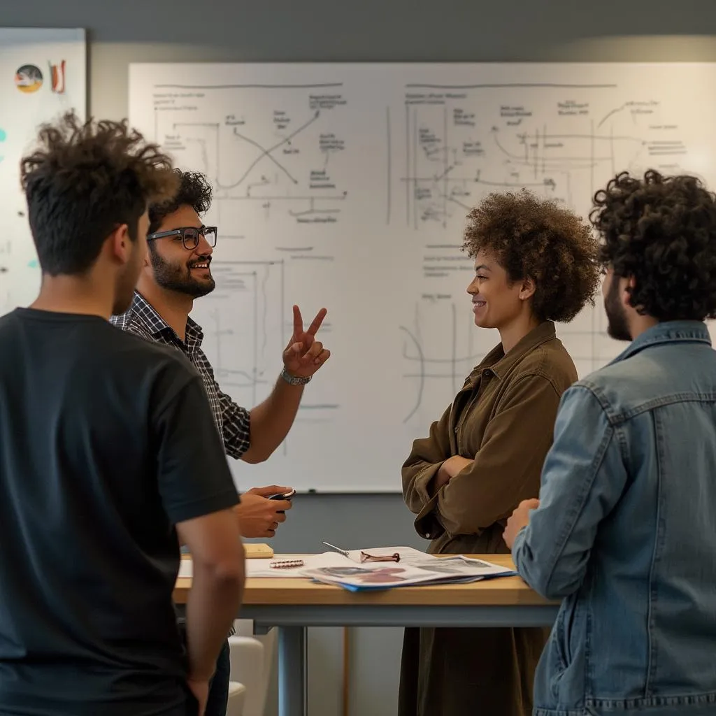 Equipo de startup tecnológica argentina en una reunión